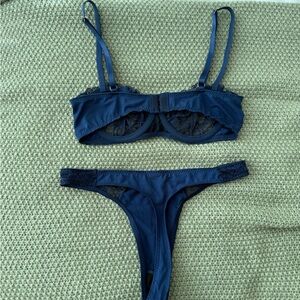 Navy blue lingerie set